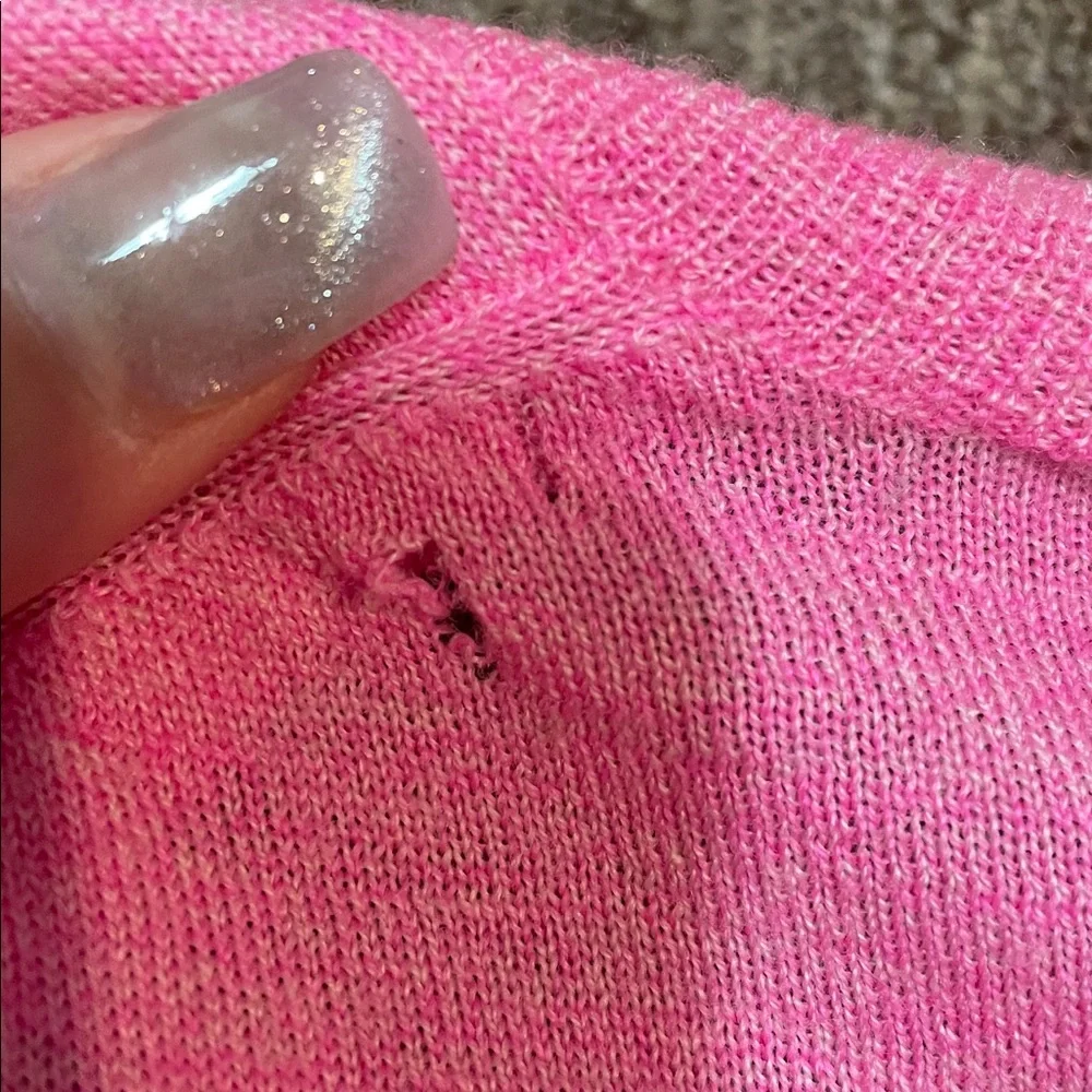 J. Crew Bright Pink V-Neck Sweater